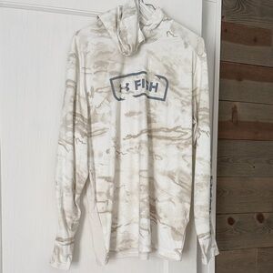 Under Armour Beige and White Camo Hoodie